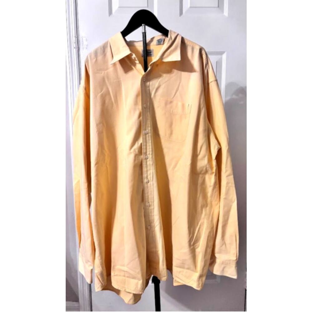 Vintage L.L. Bean Mens 2XLT Button Down Shirt Yellow Long Sleeve Big & Tall - Picture 9 of 9